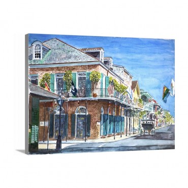 New Orleans Bourbon St 2008 Watercolor On Paper