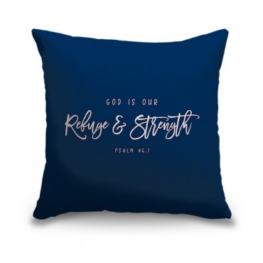 Psalm 46 1 Scripture Art In White And Navy