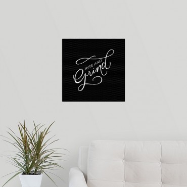 Rise And Grind Minimalist Hand Lettered Kitchen art