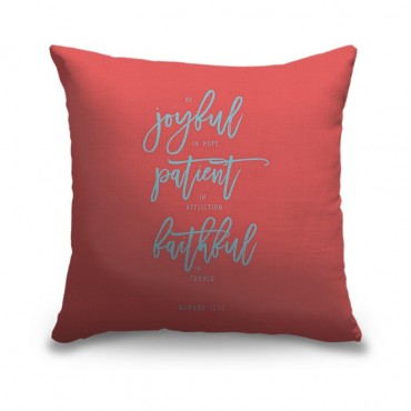 Romans 12:12 - Scripture Art in Teal and Coral