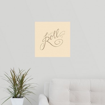 Just Roll With It Minimalist Hand Lettered Kitchen Art