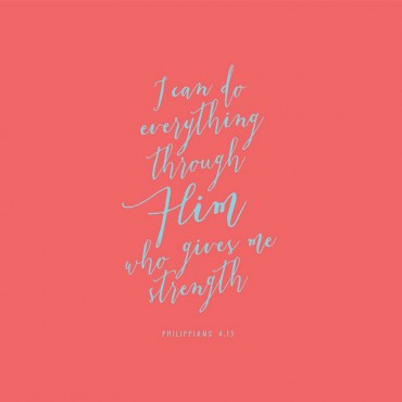 Philippians 4 13 Scripture Art In Teal And Coral