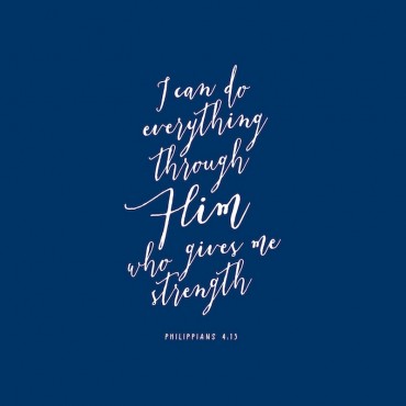 Philippians 4 13 Scripture Art In White And Navy