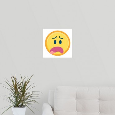 Scared Emoji With Pink Mouth