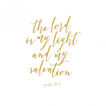 Psalm 27 1 Scripture Art In Gold And White