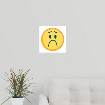 Depressed Emoji With Blue Features