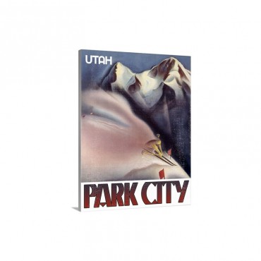 Utah Park City Vintage Advertising Poster Wall Art - Canvas - Gallery Wrap