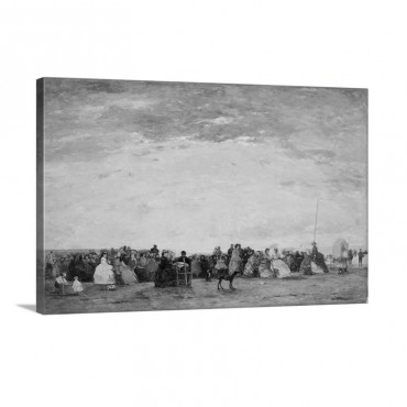 Vacationers On The Beach At Trouville 1864 Wall Art - Canvas - Gallery Wrap