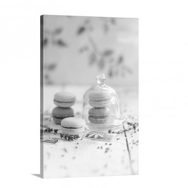 Various Macaroons Some Under A Glass Cloche Wall Art - Canvas - Gallery Wrap