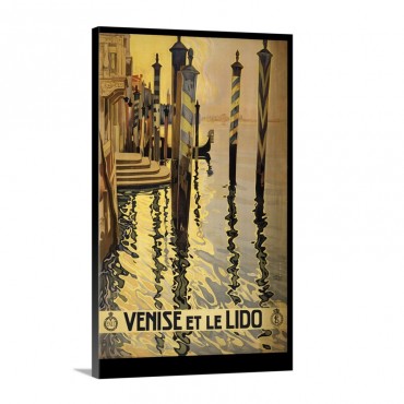Venise Et Le Lido Vintage Travel Advertisement Wall Art - Canvas - Gallery Wrap