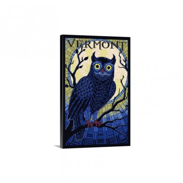 Vermont Owl Mosaic Wall Art - Canvas - Gallery Wrap