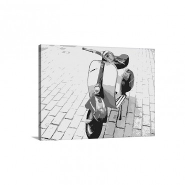 Vespa Scooter In Brown Wall Art - Canvas - Gallery Wrap