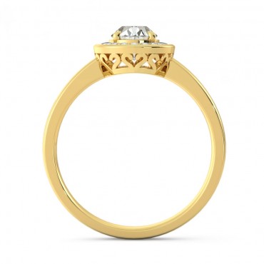 Victoria Moissanite Ring - Yellow Gold