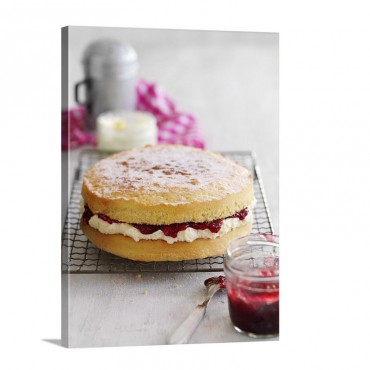 Victoria Sponge Cake With Jam Wall Art - Canvas - Gallery Wrap