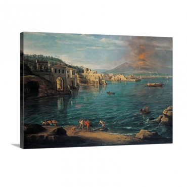 View Of Naples From Posillipo By Gaspar Van Wittel 1725 Milan Italy Wall Art - Canvas - Gallery Wrap