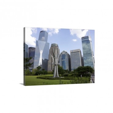 View Of Skyline From City Streets Seoul South Korea Wall Art - Canvas - Gallery Wrap