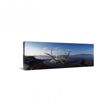 Viking Ship Sculpture At The Coast Reykjavik Iceland Wall Art - Canvas - Gallery Wrap