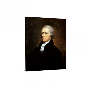 Vintage American History Painting Of Founding Father Alexander Hamilton Wall Art - Canvas - Gallery Wrap