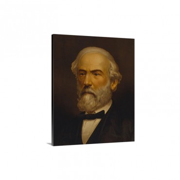 Vintage Civil War Painting Of General Robert E Lee Wall Art - Canvas - Gallery Wrap