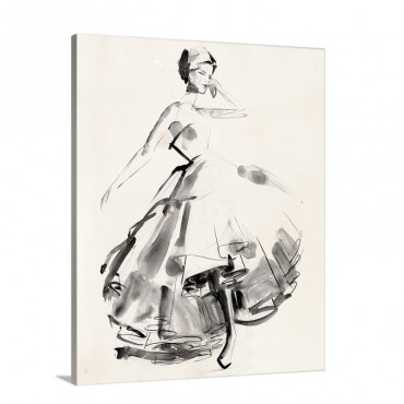 Vintage Costume Sketch I I Wall Art - Canvas - Gallery Wrap