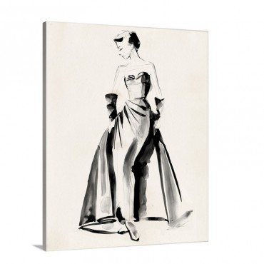 Vintage Costume Sketch I Wall Art - Canvas - Gallery Wrap