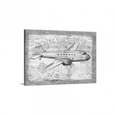 Vintage Travel  Airplane Wall Art - Canvas - Gallery Wrap
