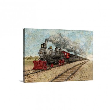 Vintage Travel Train Wall Art - Canvas - Gallery Wrap