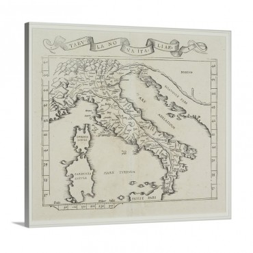 Vintage Map Of Italy Wall Art - Canvas - Gallery Wrap