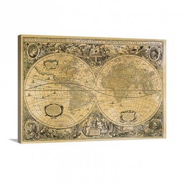 Vintage Map Of The World Wall Art - Canvas - Gallery Wrap