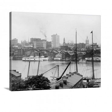Vintage Photograph Of Baltimore Maryland From Federal Hill Wall Art - Canvas - Gallery Wrap