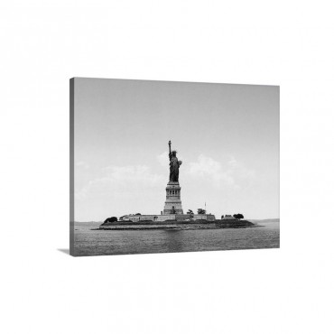 Vintage Photograph Of Statue Of Liberty New York City Wall Art - Canvas - Gallery Wrap