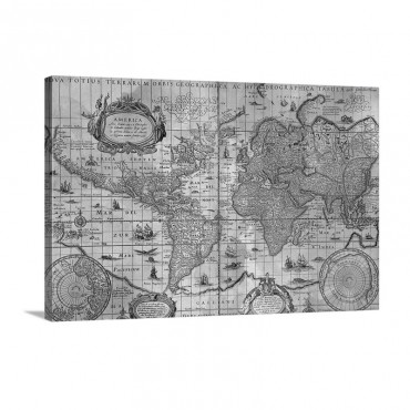 Vintage World Map Wall Art - Canvas - Gallery Wrap