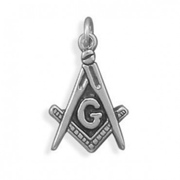 Oxidized Masons Symbol Charm