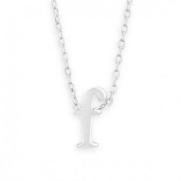 16 in. + 2 in. Rhodium Plated Brass Initial 