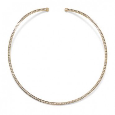 Gold Tone Crystal Fashion Flex Collar