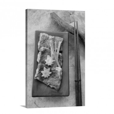 Wagyu Beef Grilled On A Steel Plate Teppanyaki Wall Art - Canvas - Gallery Wrap
