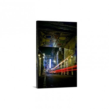 Wall Art And Tail Light At Night Wall Art - Canvas - Gallery Wrap