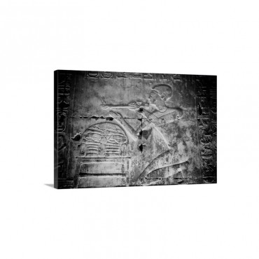 Wall Relief Portraying An Egyptian Pharaoh Wall Art - Canvas - Gallery Wrap