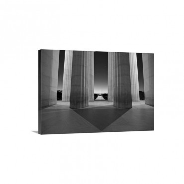 Washinton Monument At Sunset Viewed From The Lincoln Memorial Wall Art - Canvas - Gallery Wrap