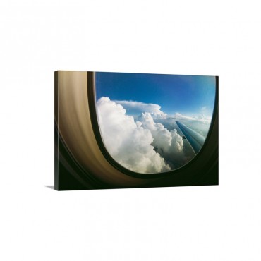 Watching The Clouds Pass By Through A Window Of An Airplane Wall Art - Canvas - Gallery Wrap