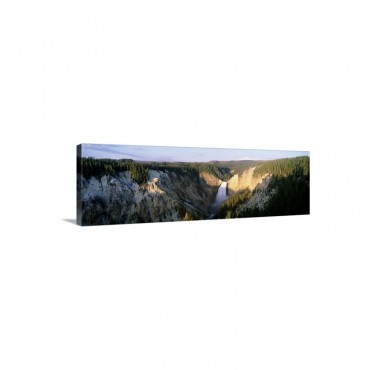 Water Flowing From A Waterfall Lower Falls Yellowstone National Park Wyoming Wall Art - Canvas - Gallery Wrap