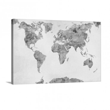 Watercolor World Map Wall Art - Canvas - Gallery Wrap