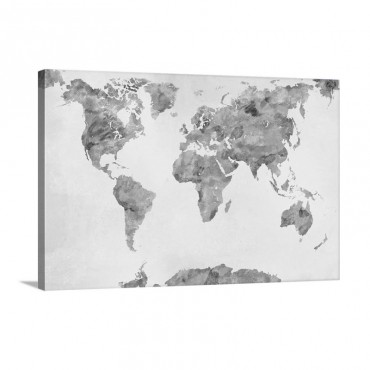 World Map Paint Drops Wall Art - Canvas - Galley Wrap