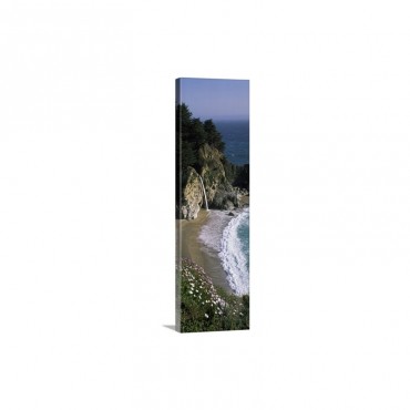 Waterfall On The Coast McWay Cove Waterfall Julia Pfeiffer Burns State Park Monterey County California Wall Art - Canvas - Gallery Wrap