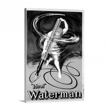 Waterman Ideal Fountain Pen Vintage Poster By Jean DYlen Wall Art - Canvas - Gallery Wrap