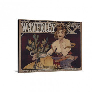 Waverley Cycles Vintage Bicycle Advertisement Wall Art - Canvas - Gallery Wrap