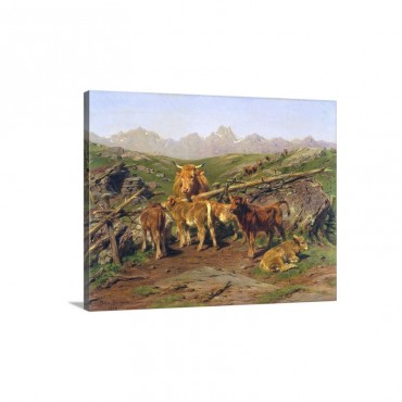 Weaning The Calves By Rosa Bonheur Wall Art - Canvas - Gallery Wrap