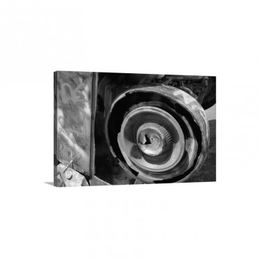 Wheel Of A Half Buried Cadillac Covered In Graffiti Cadillac Ranch Monument Wall Art - Canvas - Gallery Wrap