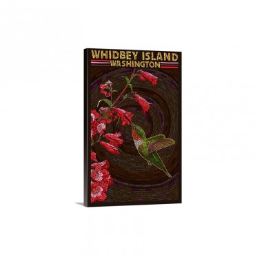 Whidbey Island Washington Hummingbird Mosaic Wall Art - Canvas - Gallery Wrap