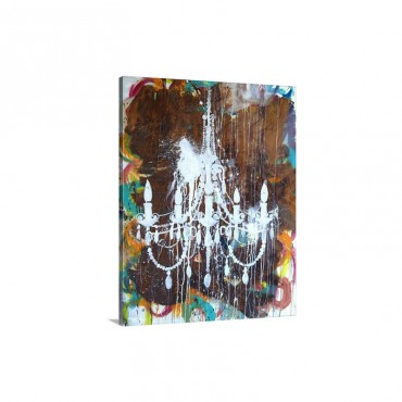 White Chandelier Wall Art - Canvas - Gallery Wrap